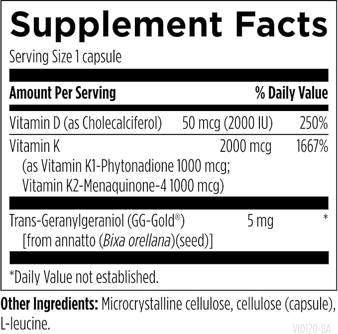 Designs for Health Vitamin D Synergy - 2000 IU Vitamin D with K Supplement - Supports Healthy Moods Bone Health + Immune Health for Adults - VIT D3 + Vitamin K - Gluten Free + Non-GMO (120 Capsules)