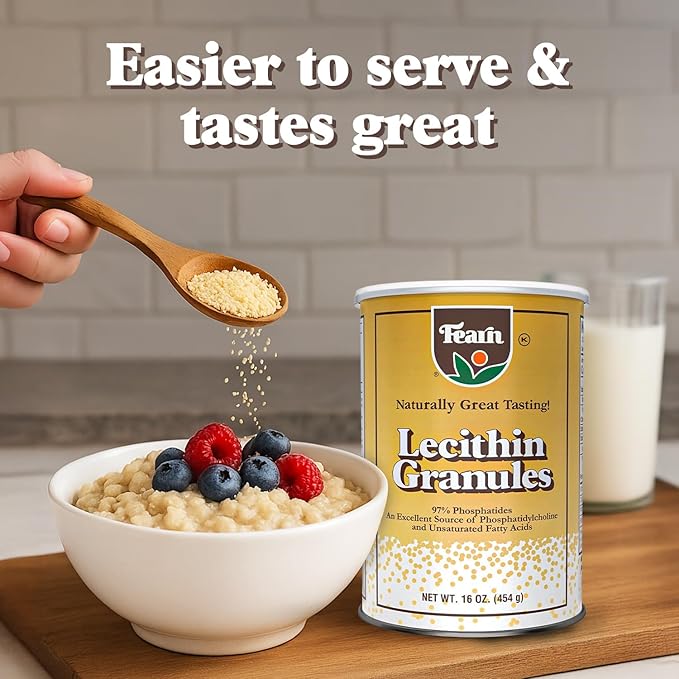 Fearn Natural Foods Soy Lecithin Granules – Fat Emulsifier with Essential Nutrients for Health Improve Texture of Cakes Breads &amp DIY Gummies 16 Oz