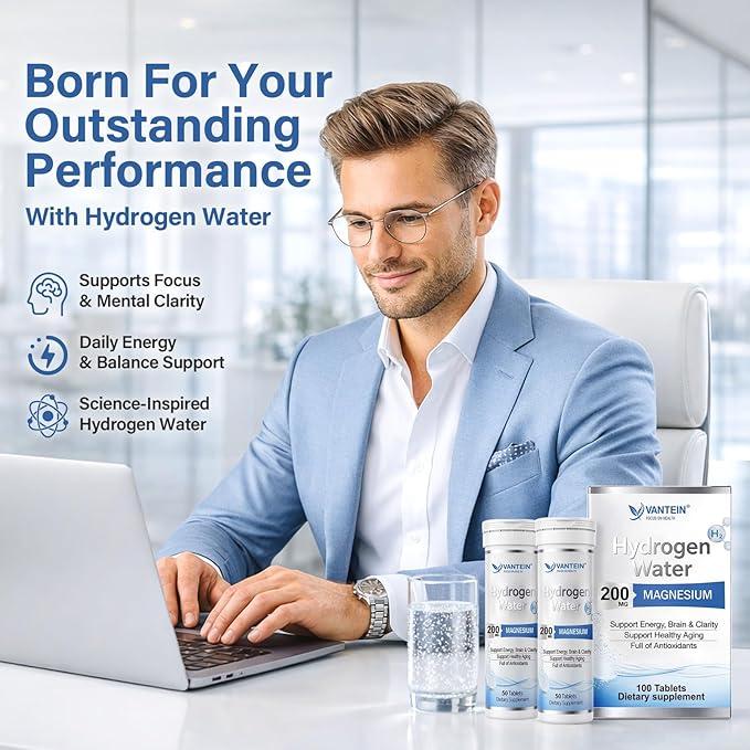 H2 Molecular Hydrogen Tablets with Magnesium - 100 Tablets Hydrogen Water Tablets for Athletic Recovery Energy &amp Cellular Health – Lemon &amp Raspberry Variety