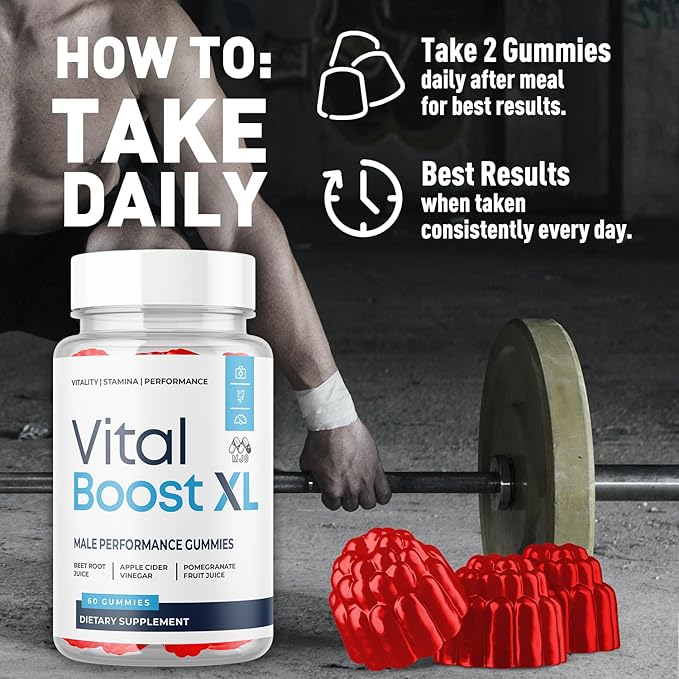 (5 Pack) Vital Boost XL Gummies Official VitalBoost X L Gummys for Men with All Natural Ingredients Vital Boost XL Advanced for Wellness Support with Premium Active Lifestyle Vitamins (300 Gummies)