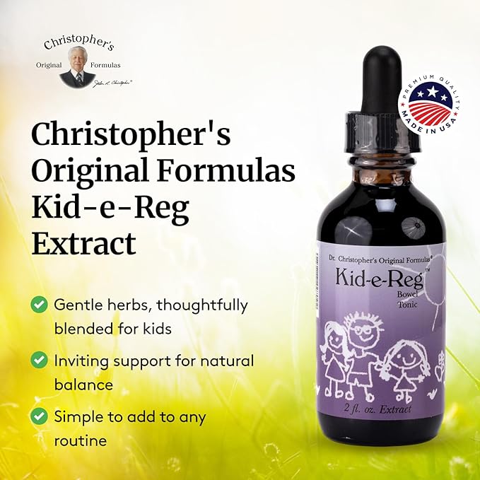 Christopher's Original Formulas Kid-e-Reg Bowel Tonic – Herbal Formula for Kids – Great Taste – 2 oz (Pack of 2)