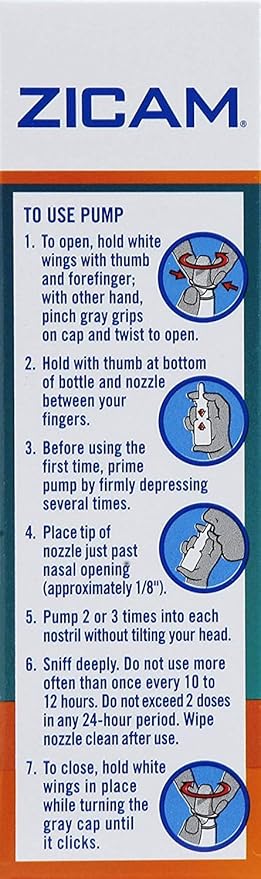 Zicam Intense Sinus Relief No-drip Liquid Nasal Spray with Cooling Menthol &amp Eucalyptus 0.5 Ounce (Pack of 2)