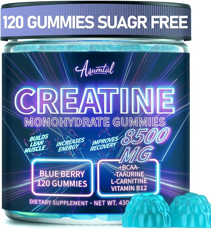 Creatine Monohydrate Gummies Complex 8500 MG for Men &amp Women 120 Count