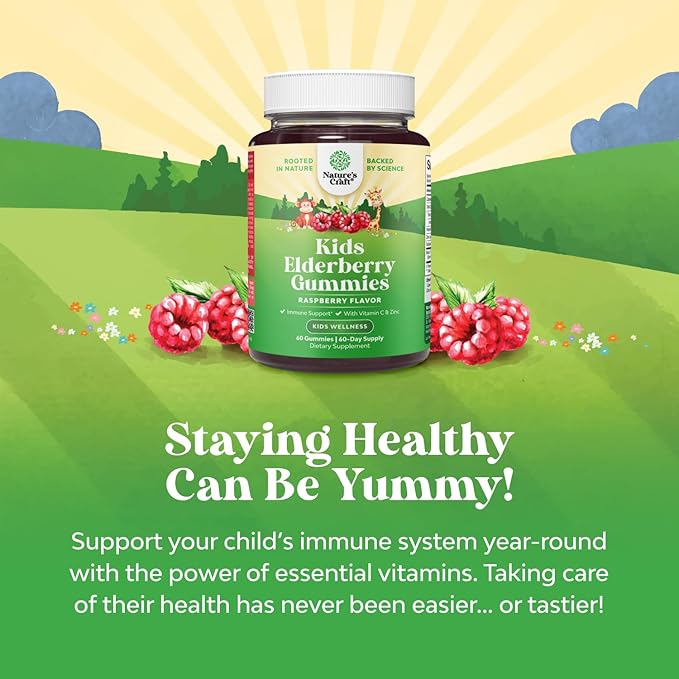 Bundle of Kids DHA Omega 3 Gummies - Fish Free with Vegetarian 6 9 for Vision Brain &amp Immunity and Sambucus Elderberry Gummies for Kids - Black Elderberry with Zinc &amp Vitamin C for Immune Supp