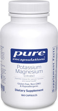 Pure Encapsulations Potassium Magnesium (Citrate) - for Heart Health &amp Bone Mineralization* - Optimal Absorption - Gluten Free &amp Non-GMO - 180 Capsules