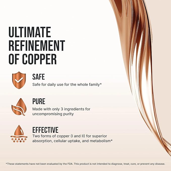 Sovereign Copper Bio-Active Copper Hydrosol Daily+ 4-in-1 Wellness Supplement for Joint Bone Hair Skin and Nails Cardiovascular Health Energy and Metabolic Health Support 16 fl oz (473mL)