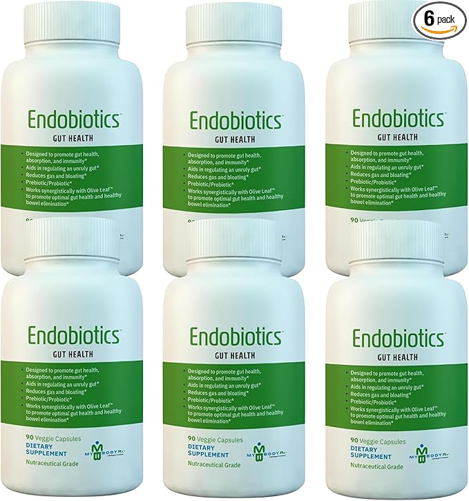 Endobiotics Gut Support Supplement - Rich Blend of Eight Beneficial Bacteria for Optimal Digestive Health-90 Capsules 6pk