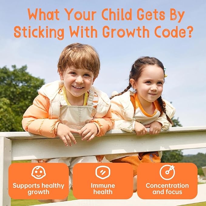 1 Pack Growth Code Natural Growth Supplement for Children and Teens - Vitamins D3 K2 Niacinamide Bone Strengthening - Children's Vitamins Made in Australia 30 Tablets