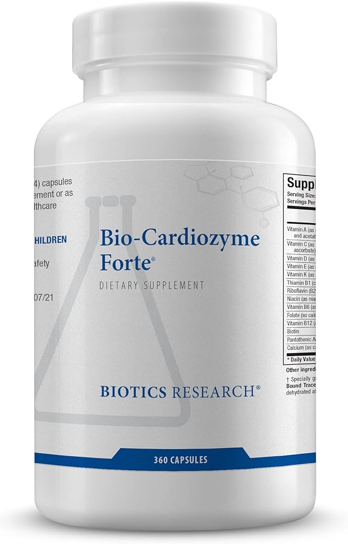 Biotics Research Bio Cardiozyme Forte Healthy Heart Multivitamin Broad Spectrum Formulation Designed to Support Cardiovascular Health and Function Powerful antioxidant Support 360 Capsules