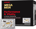GNC Mega Men Performance and Vitality Vitapak Program Convenient Complete Nutrition 5 Products in 1 Packet Circulation Blood Flow Prostate Health Stronger Drive 30 Packs