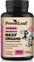 ForestLeaf Beef Organ Supplement for Women - Zero Fillers Grass Fed Beef Organs Complex - 1200mg per Serving - Support Women's Energy &amp Overall Health - 120 Capsules