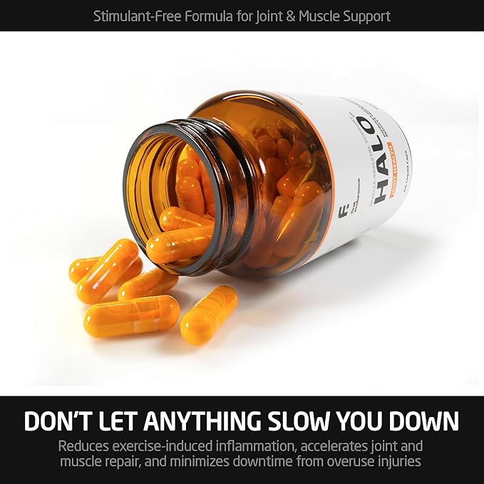 FIRST ENDURANCE Halo Joint Health Supplement - Krill Oil Choline Curcumin Improves Joint Comfort Accelerates Recovery Superior Absorption Extra Strength Joint Support 60 Liquid Capsules