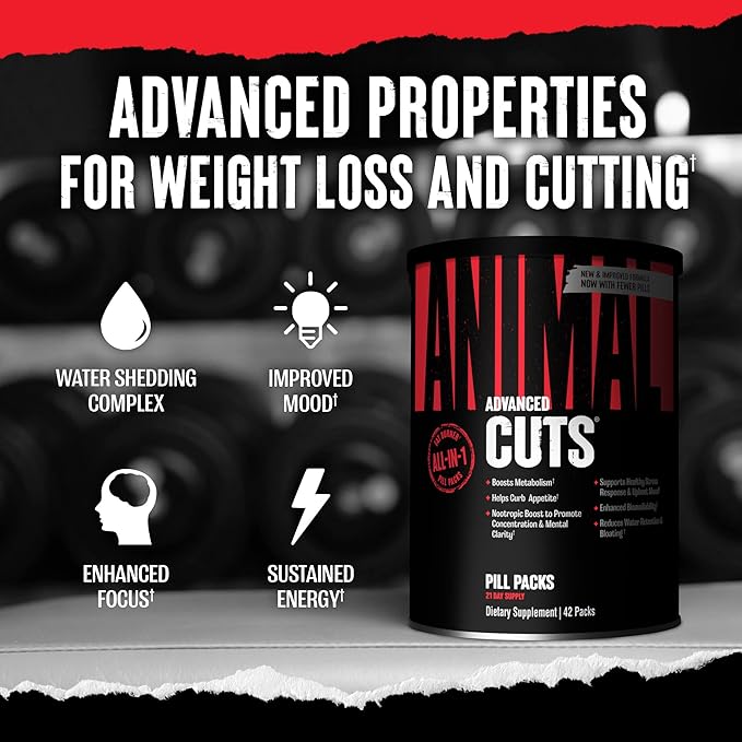 Animal Cuts Thermogenic Fat Burner - Weight Loss Pills for Women and Men for Metabolism Energy Focus and Nootropic Brain Support with Ketones Appetite Suppressant Diet Pills 42 Packs
