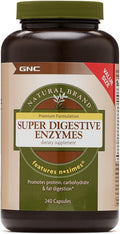 GNC Natural Brand Super Digestive Enzymes Supports Protein Carbohydrate and Fat Digestion 240 Capsules