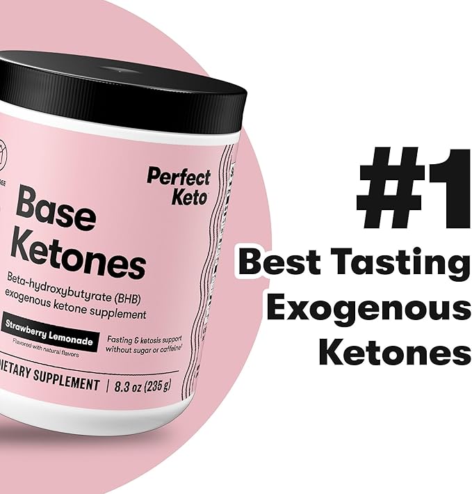 Perfect Keto Exogenous Ketones Powder goBHB Salts Supplement for Ketosis &amp Fasting Electrolytes for Hydration Caffeine Free Energy Keto Diet Focus &amp Workout Support Strawberry Lemonade