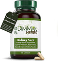 Dimmak Herbs Kidney Sure- Kidney Cleanse &amp Revitilization Tonic- Organic Herbal Support for Renal Health Urinary Tract Flow &amp Vitality- TCM Doctor Formulated Vegan- 400mg 100 Capsules