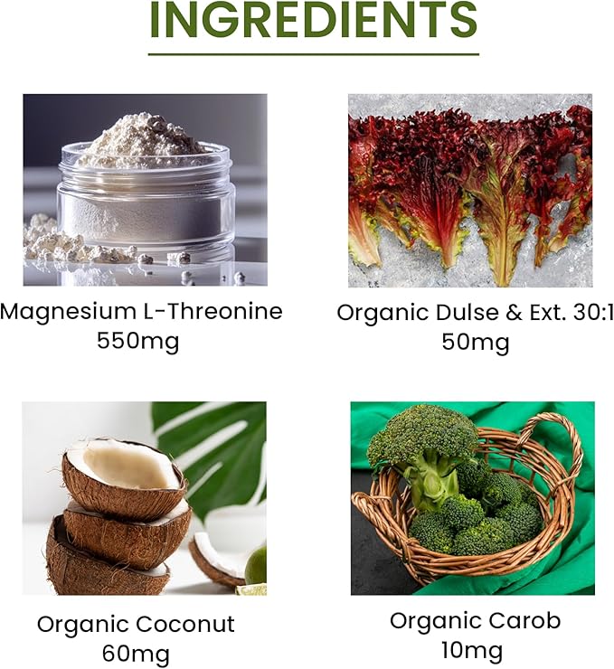 Green Organic Supplements Magnesium L-Threonine 90 VCaps (Pack of 3)