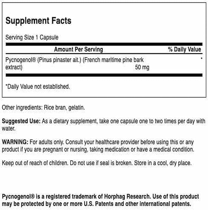 Swanson Pycnogenol 50 mg 50 Caps (2 Pack)