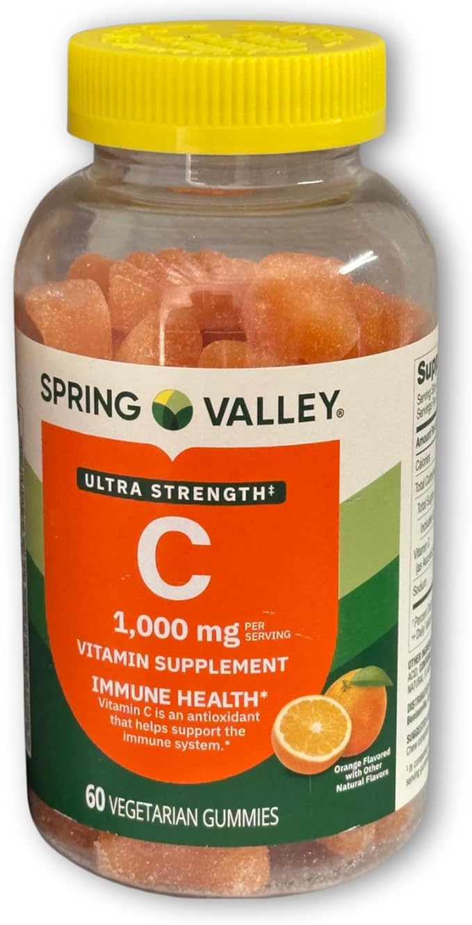 Vitamin C Ultra Strength- 1000mg Vegetarian Gummies Orange Flavor 60ct (Pack of 1) Boxed by Fusion Shop Store