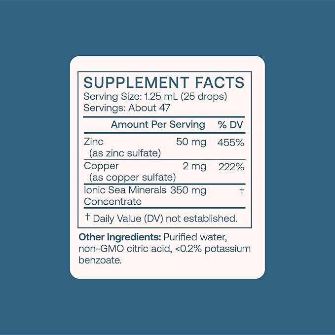BodyBio Ionic Liquid Zinc Drops 2 oz | Immune Health &amp Cell Repair | Antioxidant | Ultimate Absorption | No Additives | Concentrated Liquid Zinc Supplement for Adults &amp Kids