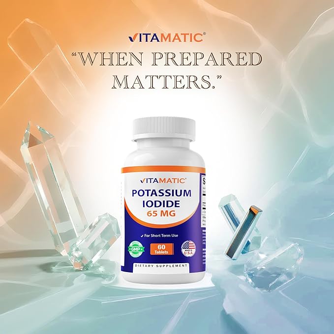 Vitamatic Potassium Iodide 65 mg per Serving – 60 Tablets (Pack of 6) Thyroid Support – 360 Tablets Total