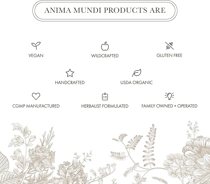 Anima Mundi Apothecary Organic Mushroom Supplement - Adaptogenic Mushrooms + Cacao - Uplifting Powder with Organic Lion's Mane Shiitake Chaga &amp More - Add to Coffee Tea &amp Smoothies (4oz / 1