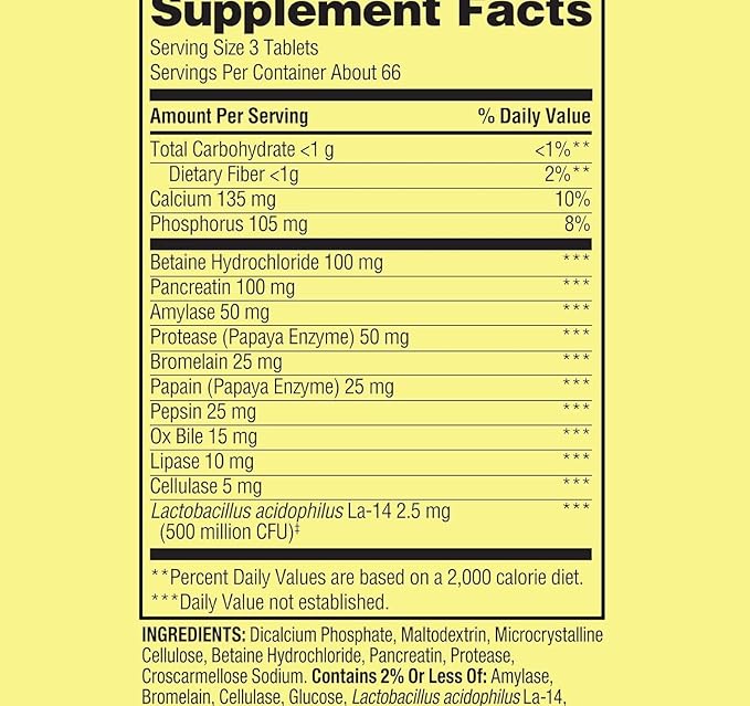 Spring Valley Probiotic Multi-Enzyme Digestive Formula Tablets for Digestive Health 200 Count (200 Tablets)