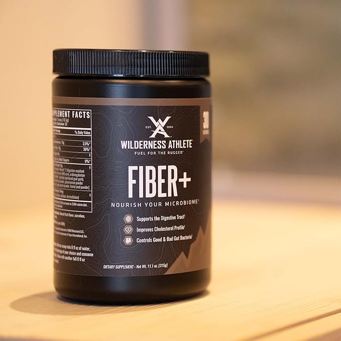 Wilderness Athlete Fiber+ | Soluble &amp Insoluble Fiber Supplement for Women &amp Men - Prebiotic Fiber Powder for Digestive Support - Daily Drink Mix - Dietary Powder Unflavored