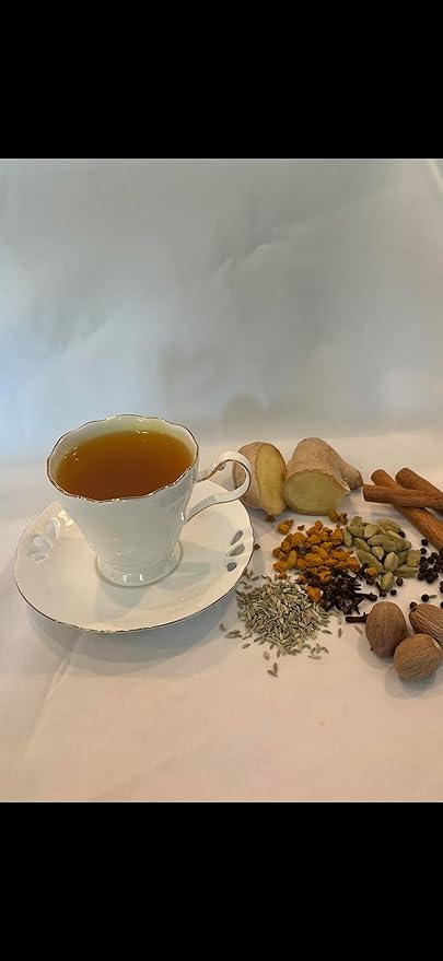 Organic Saffron Organic Ginger Herbal Tea - for better health and wellness (Pack of 2 Saffron Cardamom Black Tea)