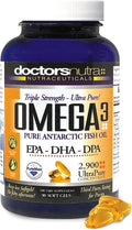 Natural Wild Caught Omega 3 DPA Fish Oil Supplement 2900 Milligrams Triple Strength Ultra Pure Concentrated EPA-DPA-DHA SoftGels - no Fish Burps - 30 Servings