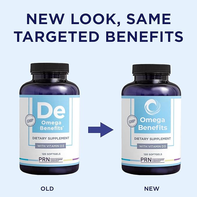 PRN Omega 3 Supplement - 120 Softgels 30-Day Supply - Fish Oil Omega 3 Supplements with 1680 mg EPA &amp 560 mg DHA - rTG Omega-3 + Vitamin D for Skin Joint Brain Eye &amp Heart Health
