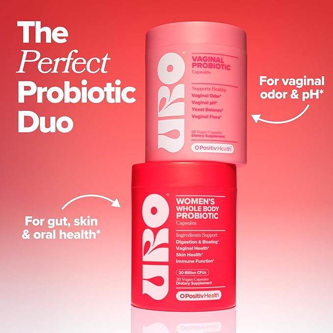 O Positiv URO Women’s Probiotic – All-in-one Probiotic for Women - Vaginal Gut Skin and Oral Microbiome Health – 20B+ CFUs Licorice Root Dandelion – Non-GMO Vegan Gluten-Free – 30 Capsules