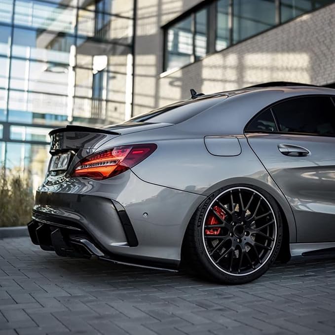 Rear Diffuser Lip Shark Fin for Benz CLA W117 CLA45 AMG 2016-2019 Black
