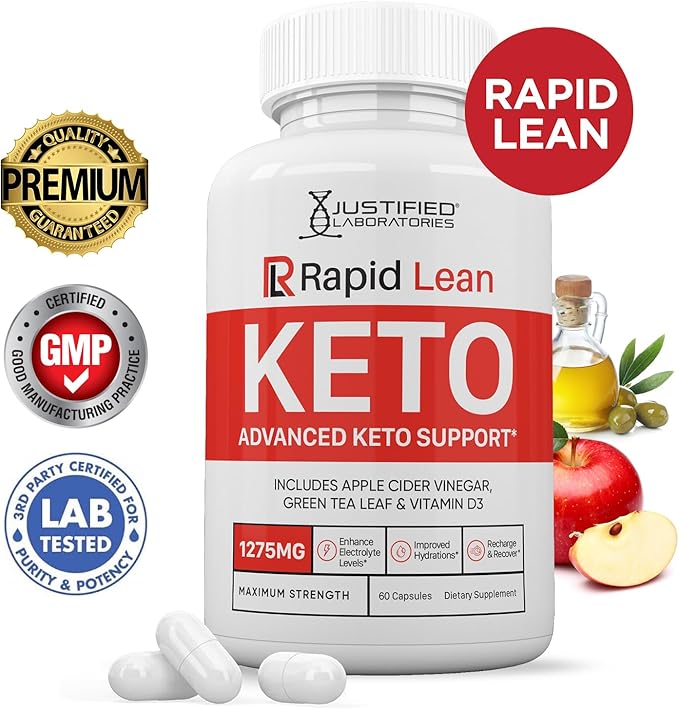 (5 Pack) Rapid Lean Keto ACV Pills 1275MG Keto Support Blend Capsule Alternative to Keto ACV Gummies Formulated with Apple Cider Vinegar Extra Virgin Olive Oil Powder Green Tea Leaf 300 Capsules