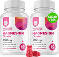 Magnesium Gummies Sugar-Free - Calm Magnesium Supplement for Children Supports restful Sleep Sugar-Free Magnesium Citrate Gummies for Kids &amp Adults (120 Count)