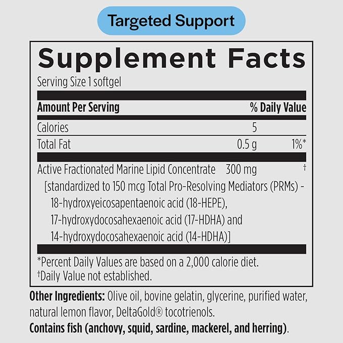 PureFormulas SPM Vital - 3 Active Specialized Pro-Resolving Mediators for Tissue Health &amp Minor Discomfort from SPM Fish Oil - Omega 3 Fatty Acids Supplement Non-GMO 60 Softgels