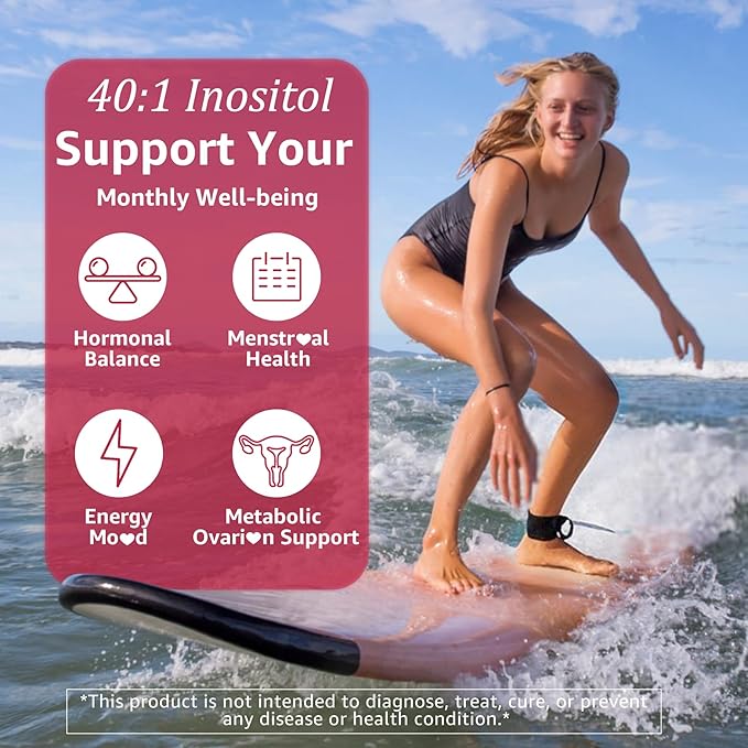 Nextdia Inositol Gummies Supplement with Evening Primrose Oil for Women - 40:1 Ratio Myo-Inositol 2000mg &amp D-Chiro Inositol 50mg with VIT D3 B12 &amp Zinc Sugar-Free for Natural Balance Vegan (