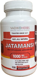 Vadik Herbs Certified Organic Jatamansi Spikenard Root (Nardostachys jatamansi) Powder | (100 Vegicaps) | Made with Potent Extract Powder | 1 Cap Daily ~ Over 3 Month Supply