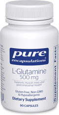 Pure Encapsulations L-Glutamine 500 mg - Supplement for Immune and Digestive Support Gut Health and Lining Metabolism and Muscle Support* - with Free-Form L-Glutamine - 90 Capsules