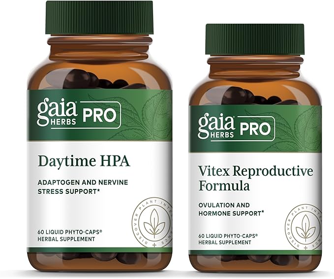 GAIA HERBS PRO Daytime HPA - Adaptogen Support Supplement Vitex Reproductive Formula - Aids Healthy Ovulation &amp Reproductive Function*