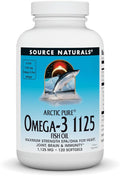 Source Naturals ArcticPure Omega-3 Fish Oil 1125mg Ultra Potency Maximum Strength EPA + DHA for Heart Joint Brain &amp Immune Health - 120 Softgels