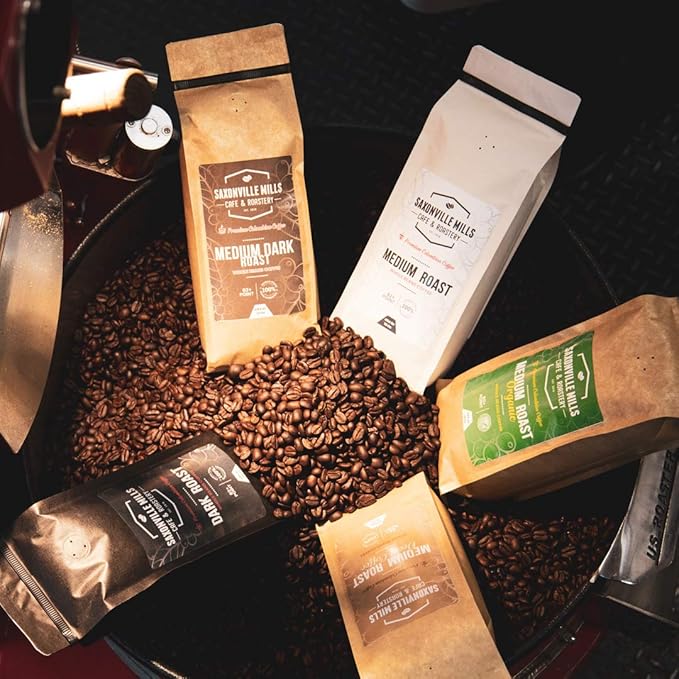 Medium Dark Coffee Roast Ground Coffee 100% Arabica Colombian Coffee Fresh Coffee (1 LB) Saxonville Mills Cafe