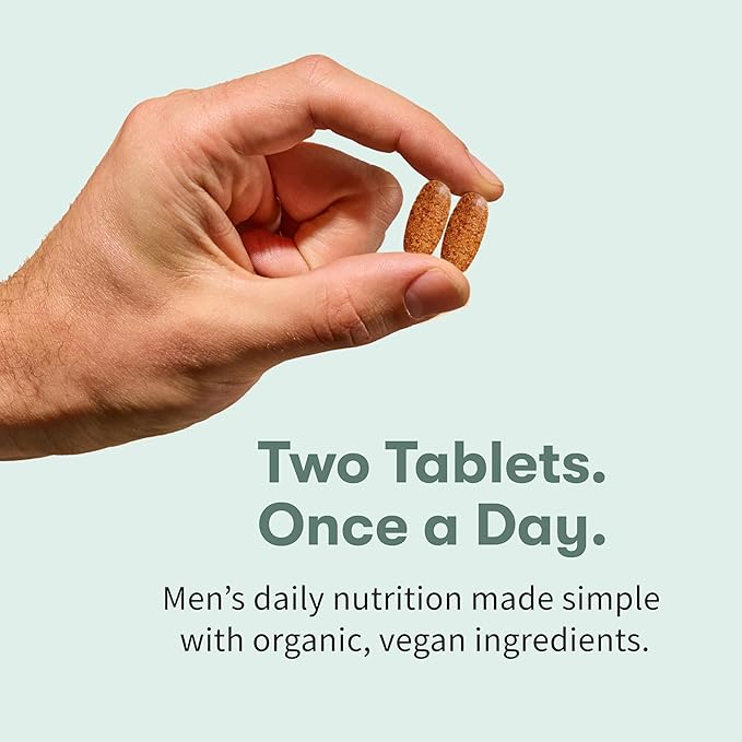 Garden of Life Organics Men's 40+ Multivitamin with Prostate Support B12 &amp Vitamins – Vegan Daily Whole Food Multivitamin Non-GMO Certified Organic 120 Tablets