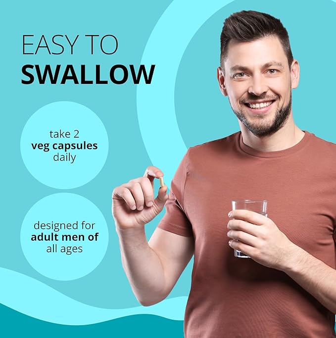 Stellar Labs Men's Low FODMAP Vegan Daily Multivitamin No Iron | Easy On Sensitive Stomachs Easy to Swallow Vitamins | Immune Support Antioxidant Energy Blend Male Support | IBS Friendly Capsules