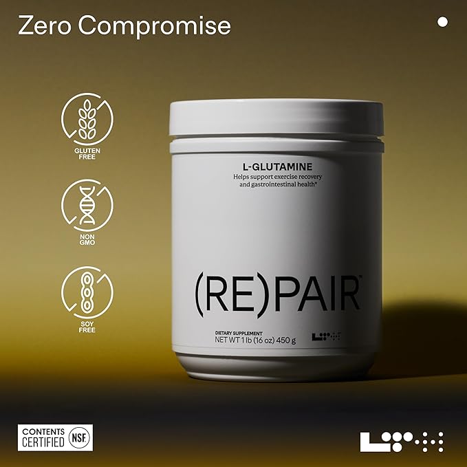 LTH Repair L-Glutamine - Trusted by Life Time Members - Amino Acid Supplement - for Digestive Health &amp Immune Support - Aids Muscle Recovery - Unflavored 90 Servings