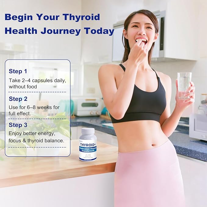 Desiccated Raw Grass-Fed Bovine Thyroid for Hypothyroidism &amp Hashimoto’s | Desiccated Thyroid Supplement – Boosts Energy Mood &amp Metabolism – with L-Tyrosine Selenium &amp Iodine – 100 Capsu