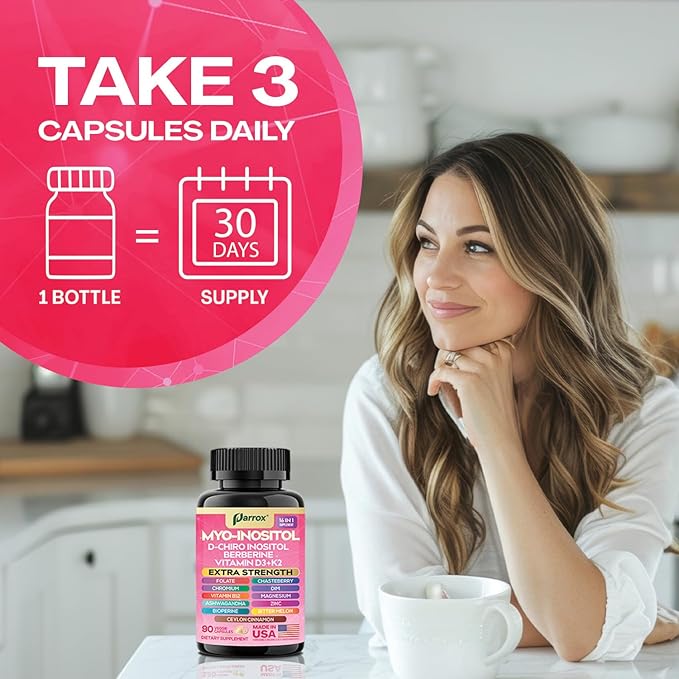 Myo-Inositol Supplement with D-Chiro Inositol DIM Berberine Vitamin D3 + K2 Methylated B12 Chromium Ceylon Cinnamon Zinc Ashwagandha Chasteberry Magnesium Bioperine Bitter Melon (2 Pack)
