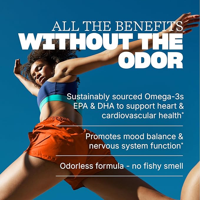 Swisse Wild Fish Oil Omega 3 Supplements for Women and Men 1000 mg Softgels | EPA DHA Fish Oil Supplements | Odorless - Helps Support Brain Eye and Heart Health | 400 Softgel Pills