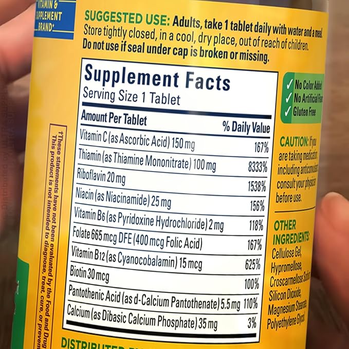 Nature_Mades Super B Complex with C Tablets (460 Count. Value Pack) high Potency b Complex Energy Support Tablets Daily Wellness Support Plus Blend