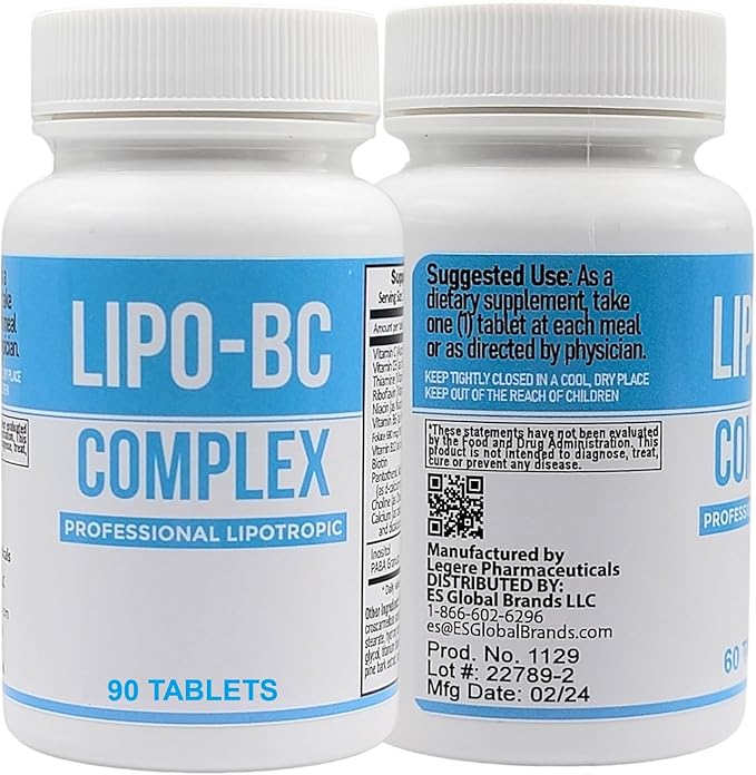 Lipo BC Lipo B-Complex 90 Tablets. New Label with Best by Date Same Formula.